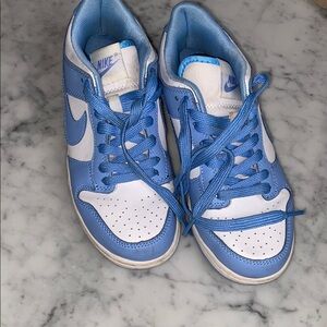 Nike Blue and White Dunk Sneakers Classic Design